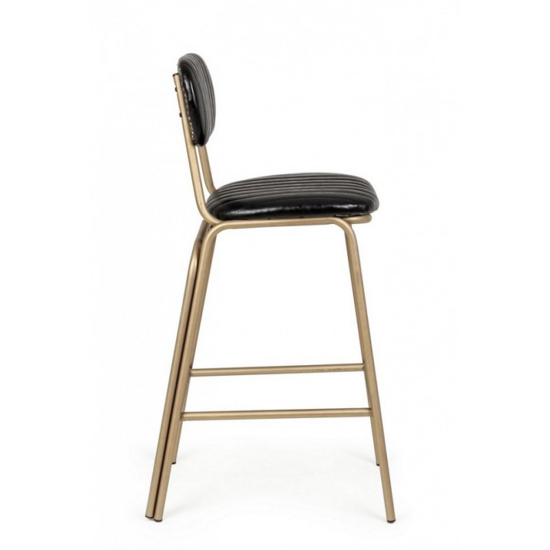 Sgabello vintage bar Addy nero 41x51x100h cm