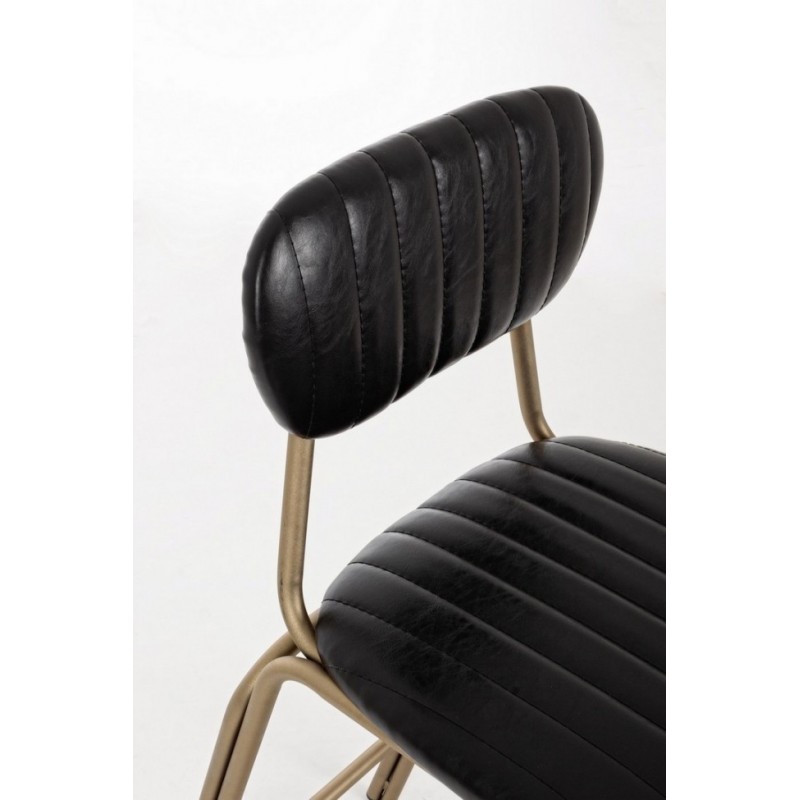 Sgabello vintage bar Addy nero 41x51x100h cm