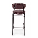 Sgabello vintage da bar in simipelle Bordeaux DEBBIE 44x51x h100 cm