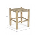 Sgabello per esterno in legno Teak Naturale LAMPOK 38x38x h45 cm
