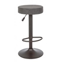 Sgabello vintage Bar Piper grigio scuro in ecopelle