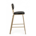 Sgabello vintage bar Addy nero 41x51x100h cm