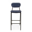Sgabello vintage da bar in simipelle Blu DEBBIE 44x51x h100 cm