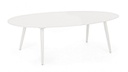 Tavolino bianco ovale in alluminio cm 120x75