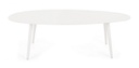 Tavolino bianco ovale in alluminio cm 120x75