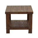 Tavolino da salotto quadrato noce country 2 piani 60x60xh.50 cm
