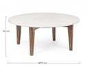 Tavolino in legno e marmo stile vintage cm Ø75x32h