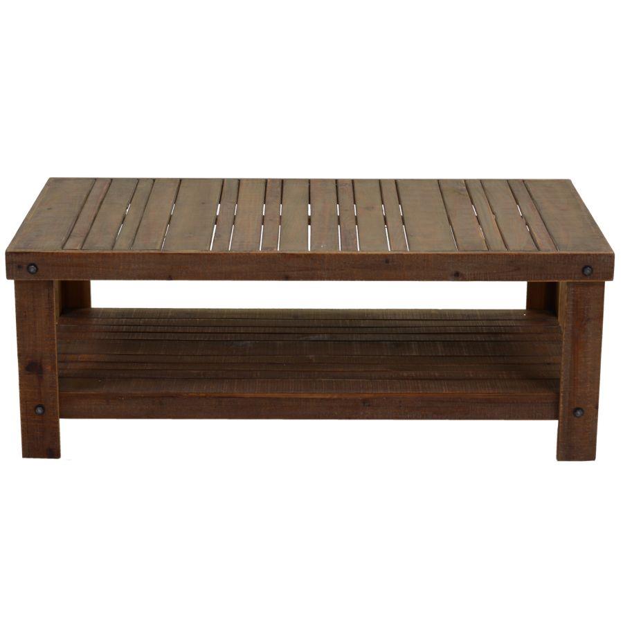 Tavolino legno ankara 2 piani rettangolare cm 120x60h45