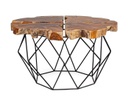 Tavolino vintage metallo e legno Adanya