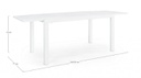 Tavolo allungabile bianco in alluminio stile classico cm 140-210x77