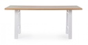 Tavolo bianco in legno e acciaio stile naturale cm 180x90