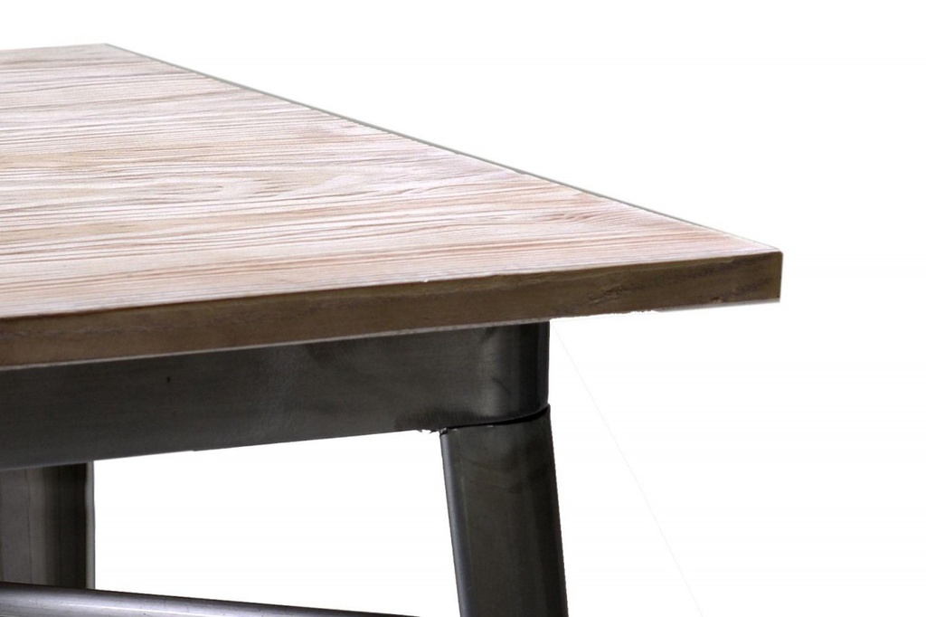 Tavolo ferro bristol top in legno galvanizzato cm 160x80h76