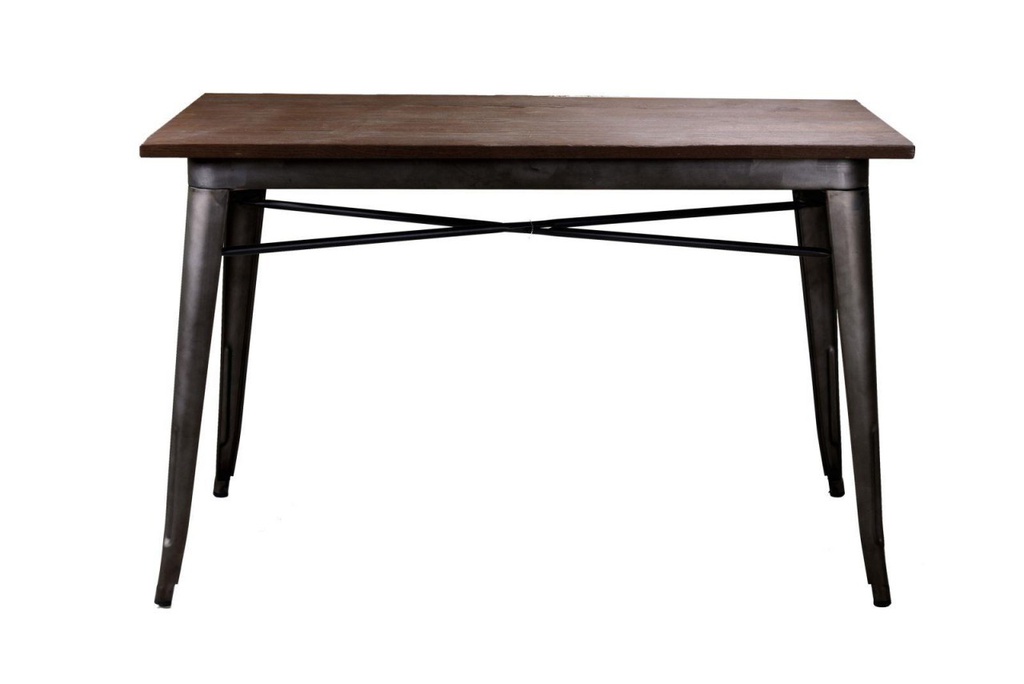 Tavolo ferro bristol top in legno marrone cm 160x80h76