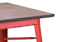 Tavolo ferro bristol top in legno rossocm 70x70h76