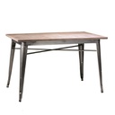 Tavolo ferro bristol top in legno galvanizzato cm 160x80h76