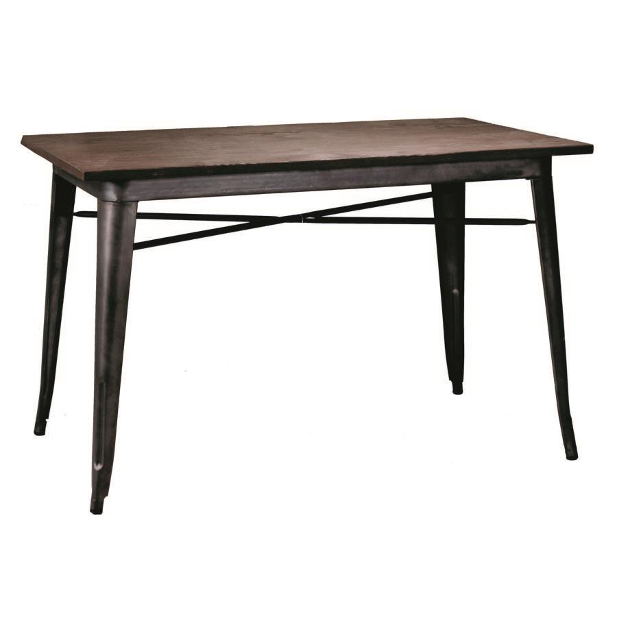 Tavolo ferro bristol top in legno marrone cm 160x80h76