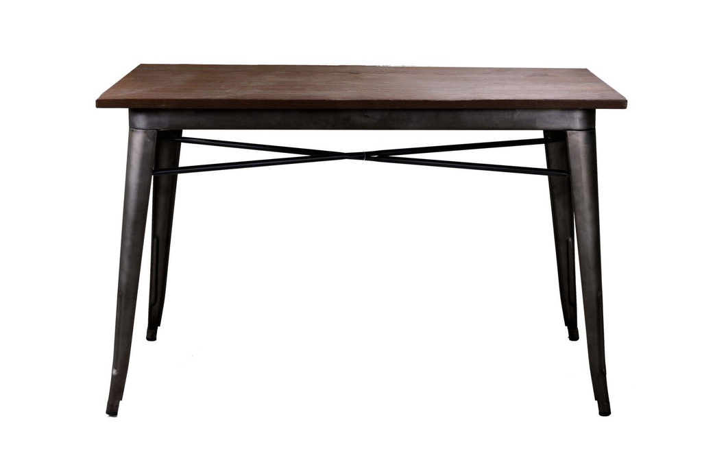 Tavolo ferro bristol top in legno marrone cm 160x80h76