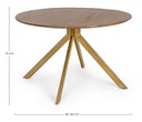 Tavolo in legno stile vintage per 6 persone Ø120a - 76h