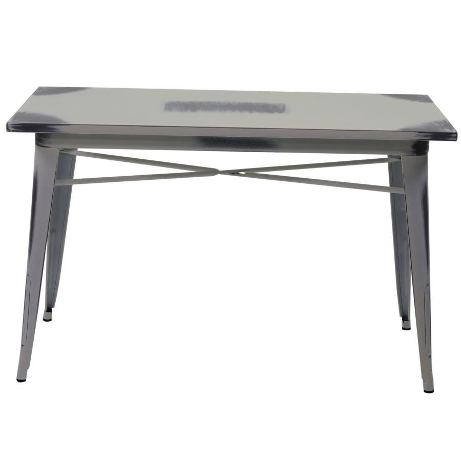 Tavolo top ferro bristol bianco antico rettangolare cm 120x60h76