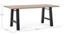 Tavolo nero in legno e acciaio stile industriale cm 180x90