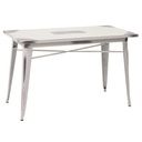 Tavolo top ferro bristol bianco antico rettangolare cm 120x60h76