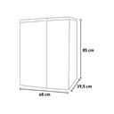 Mobile Pattumiera Raccolta Differenziata con Doppia Apertura - 80/110 lt - 68x39,5x85 cm