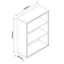 Libreria Bassa con 2 Ripiani Regolabili - Dimensioni: 111.90 cm x 81.60 cm x 35.70 cm