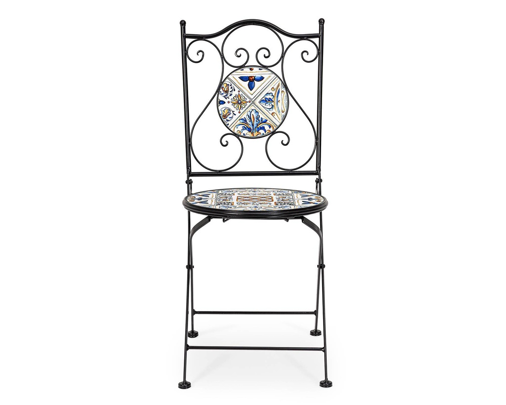 Sedia Piegh Mykonos - Struttura in Acciaio e Piano in Ceramica - 120x80x75 cm