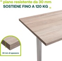 Scrivania Regolabile in Altezza Standing Desk Con 4 Altezze (150x69 cm) Colore Rovere Sonoma e Bianco