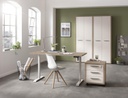 Scrivania Regolabile in Altezza Standing Desk Con 4 Altezze (150x69 cm) Colore Rovere Sonoma e Bianco