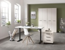 Scrivania Regolabile in Altezza Standing Desk Con 4 Altezze Display Integrato (150x69 cm) Bianco Laccato e Nero