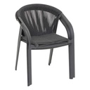 Sedia impilabile Riu alluminio e poliestere antracite grafite - L. 566 x P. 615 x H. 80 cm