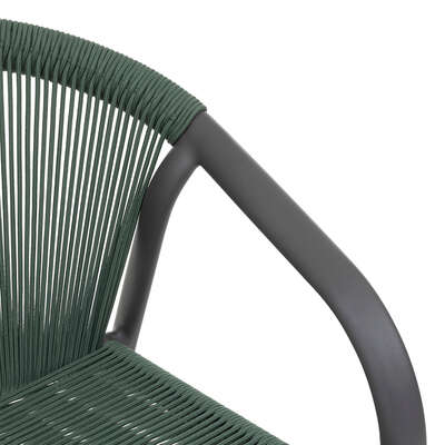 Sedile impilabile Riu in alluminio e poliestere oliva grafite - L. 565 x P. 615 x H. 80 cm