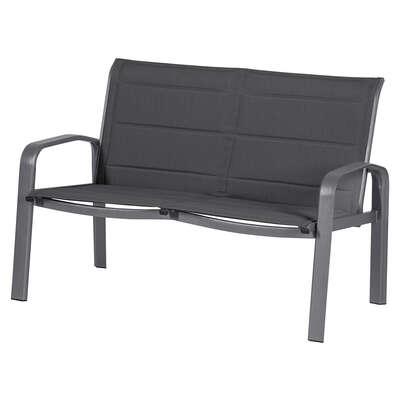 Salotto Elyn 4 montanti alluminio e texaline grafite antracite - L. 64 x P. 31 x H. 116 cm