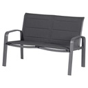 Salotto Elyn 4 montanti alluminio e texaline grafite antracite - L. 64 x P. 31 x H. 116 cm