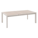 Tavolo rettangolare Evasion 10 posti alluminio stampato effetto legno lino argilla  214x110x77 cm