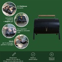 Barbecue portatile doppia griglia grande rettangolare a carbone cuoci arrosticini fornacella per arrosti spiedini carne pesce - Dimensioni: L36xP23 cm (Aree barbecue), L37xP49 cm (Aperto), H42xL37xP26,5 cm (Chiuso)