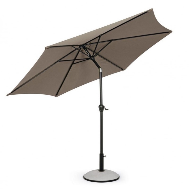 Ombrellone Kalife 2.7m Tortora - Struttura Verniciata a Polvere, Palo in Alluminio, Telo in Poliestere 160gr/m2
