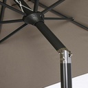 Ombrellone Kalife 2.7m Tortora - Struttura Verniciata a Polvere, Palo in Alluminio, Telo in Poliestere 160gr/m2