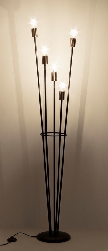 Piantana con 5 luci nero, altezza 55 cm