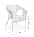 Poltrona in rattan bianco Alliss - Dimensioni: 58x61x74 cm
