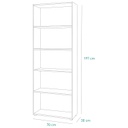 Libreria Flow alta 197x70x30 cm con 5 vani e 4 ripiani regolabili