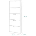Scarpiera Slim Alta con 5 Ribalte - Fino a 15 Paia di Scarpe - Design Moderno - Dimensioni: 163.60x65.10x15.00 cm