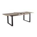 Tavolo allungabile in legno con gambe in ferro nere, 180/240 cm Rovere