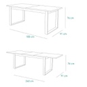 Tavolo allungabile in legno con gambe in ferro nere, 180/240 cm Rovere