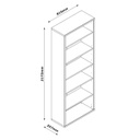 Libreria Alta con 5 Ripiani Regolabili - Dimensioni: 217.20x81.60x35.70 cm