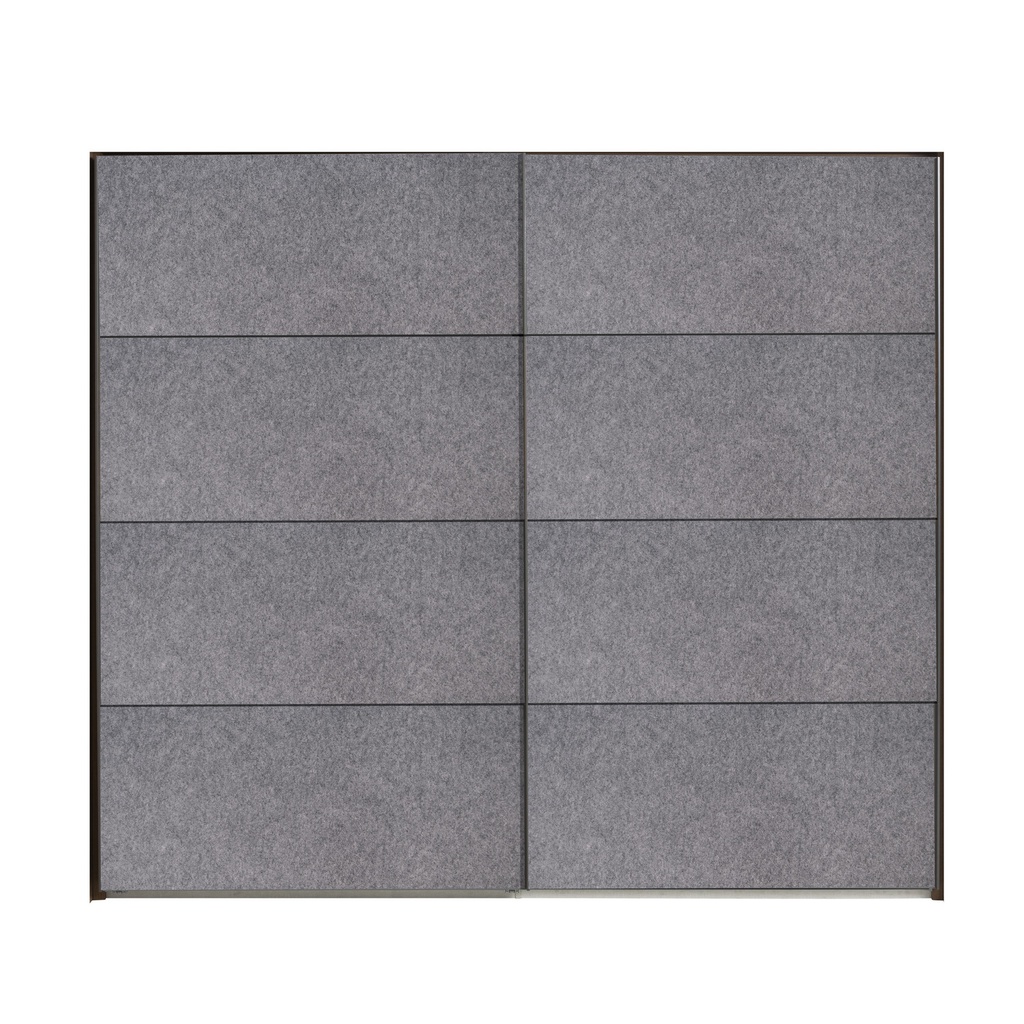 Armadio Audace 2 ante scorrevoli Noce/grigio - 223x250x67 cm