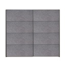 Armadio Audace 2 ante scorrevoli Noce/grigio - 223x250x67 cm