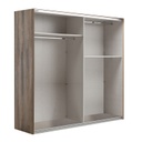 Armadio Audace 2 ante scorrevoli Noce/grigio - 223x250x67 cm