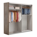 Armadio Audace 2 ante scorrevoli Noce/grigio - 223x250x67 cm